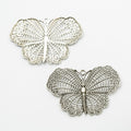 Openwork Textured Butterfly Metal Charm Pendant Jewelry Making Component view 3