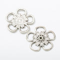 Open Five Petal Flower Connector in Two Antique Finishes view 3