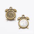 Enamel Alarm Clock Metal Charm 3 Finish Options Craft Supply view 3