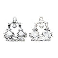 Christmas Tree and Bells Plaque Charms in Bronze and Silver view 3