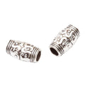 Scrollwork Barrel Large Hole Metal Beads in Three Finishes view 3