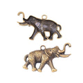Walking Elephant Metal Charms in Two Antique Finishes view 3