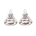 Seated Laughing Buddha Charm in Antique Bronze and Silver Tone view 3