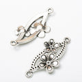 Floral Leaf Connector Detailed Metal Jewelry Component in 2 Finishes view 3