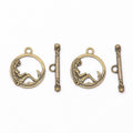 Horse Silhouette Round Toggle Clasp Set in 2 Pictured Finishes view 3