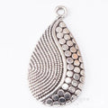 Textured Teardrop Metal Charm In 2 Finish Options for Jewelry Making view 3