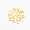 Gold Bronze and Silver Openwork Flower Charms for Crafts view 3