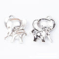 Walking Elephant Charms in Two Antique Metal Finishes view 3