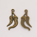 Double Chili Pepper Charm In 2 Metal Finishes For Jewelry Making view 3