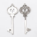 Ornate Skeleton Key Metal Charms in 2 Pictured Finishes view 3