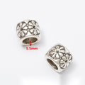 Floral And Leaf Large Hole Silver Tone Metal Beads view 3
