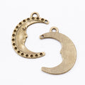 Crescent Moon Connector Charm in Two Antique Finishes view 3