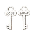 Love Key Charm in 2 Metal Finishes for Jewelry Making view 3