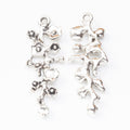 Antique Flowering Branch Metal Charm, Two Finishes view 3