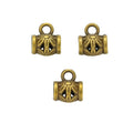 Cutout Floral Slider Bead With Loop in 4 Metal Finishes for Jewelry Making view 3