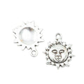 Sun Face Metal Charm 2 Finish Options Craft Supply view 3