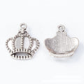 Beaded Crown Charm Alloy Jewelry Making Component in 3 Finish Options view 3