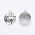 Round World Map Bezel Charm Metal Pendant for Jewelry Making view 3