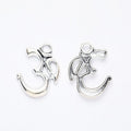 Crescent Moon Om Symbol Pendant Charm in Two Finishes view 3