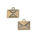 Dotted Border Envelope Metal Charm Pendant in 2 Finishes for DIY Jewelry view 3