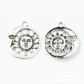 Sun and Crescent Moon Disc Charms in Eight Finishes view 3