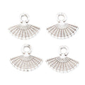 Textured Folding Fan Metal Charms in Two Antique Finishes view 3