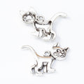 Walking Cat Pendant Charm in Two Antique Metal Finishes view 3