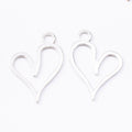 Vintage Finish Metal Asymmetric Open Heart Charms in 2 Style Options view 3