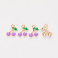 Enamel Cherry Metal Pendant Charms in 6 Distinct Finishes view 3