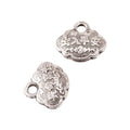 Chinese Lock Shaped Metal Charms in Two Antique Finishes view 3