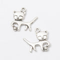 Long Tail Cat Charm in 2 Metal Finishes for Jewelry Making view 3