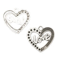 LOVE Openwork Heart Metal Charm in 2 Finishes for Jewelry Making view 3