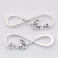Infinity Love Word Connector in Six Metallic Finishes view 3