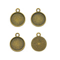 Small Plain Round Cabochon Settings in Silver and Bronze Tones view 3