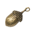 Dimensional Acorn Metal Charms in Two Antique Finishes view 3