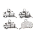 Camper Van Metal Charms in Antique Gold and Silver Finishes view 3