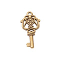 Heart Top Key Charm in 2 Metal Finishes for Jewelry Making view 3