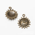 Sun Face Charms in Antique Bronze, Antique Silver for Jewelry Making view 3