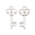 Ornate Skeleton Key Metal Charm Pendant in 2 Finishes for DIY Jewelry view 3