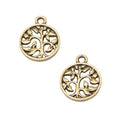 Vintage Finish Metal Round Tree of Life Charms in 2 Style Options view 3