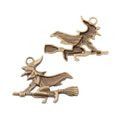 Flying Witch Charm In 5 Metal Finishes For Jewelry Making view 3