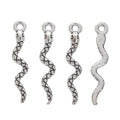 Textured Serpent Vintage Metal Charm Pendant for Jewelry Making view 3