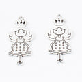 Crowned Princess Girl Charms in Antique Bronze and Silver view 3