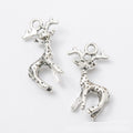 Antique Bronze and Silver Spotted Deer Charms for Crafts view 3