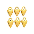 Smooth Puffy Heart Pendant Metal Charms in Two Finishes view 3
