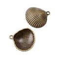 Hinged Scallop Shell Charms in Antique Bronze, Antique Silver view 3