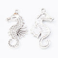 Detailed Seahorse Metal Charms in Two Antique Finishes view 3