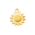 Textured Sunflower Metal Charm Pendants in Six Finishes view 3