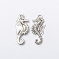 Embossed Seahorse Metal Charms in Four Metallic Finishes view 3