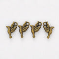 Bird and Leaf Pendant Charm in Two Antique Metal Finishes view 3